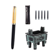 Ручка перьевая Jinhao 85, чернильный карандаш в винтажном стиле с конвертером, Сверхтонкая 0,38 мм, для письма в деловом и офисном стиле 2024 - купить недорого