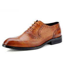 Мужские модельные туфли из натуральной кожи; размер 47; Модные Мужские броги; официальная Свадебная обувь; высококачественные деловые туфли-оксфорды для мужчин 2024 - купить недорого