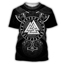 Viking symbol - odin Tattoo 3D Printed men t shirt Harajuku Fashion Short sleeve shirt summer streetwear Unisex tshirt tops WS09 2024 - buy cheap