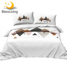 BlessLiving Nordic Bedding Set King Geometric Comforter Cover Gold Marble Luxury Bed Set Trendy White Quilt Cover Dropshipping 2024 - buy cheap