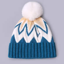 Chapéu feminino de malha, gorro colorido e quente, veludo, para o ar livre, pompom de lã, chapéu de esqui 2024 - compre barato