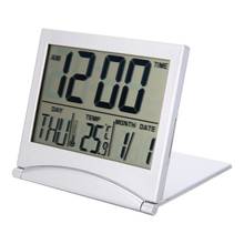 Mayitr Folding LCD Mini Travel Alarm Clock Weather Station Desk Temperature digital Clock Alarm for Home Travel Supplies 2024 - buy cheap