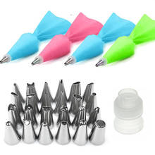 26 PCS/Set Silicone Pastry Bag Tips Kitchen DIY Icing Piping Cream Reusable Pastry Bags +24 Nozzle Set Cake Decorating Tools 2024 - buy cheap