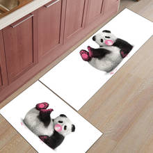 Panda soprando goma de bolha casa tapete de cozinha tapete anti-deslizamento interior capacho tapete para sala de estar banheiro 2024 - compre barato