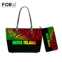 FORUDESIGNS Gradient Color Nema Island Polynesian Tribal Printing Luxury Women Shoulder Bag And Wallets Totes Female Sac A Main 2024 - buy cheap