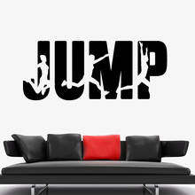 Jump Wall Decal Word Sport Extreme Fitness Silhouettes Creatives Door Window Vinyl Sticker Gym Stadium Art Interior Decor Q932 2024 - buy cheap