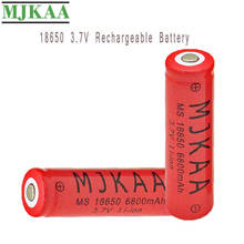 MJKAA-batería de litio recargable, 18650, 6800mAh, 3,7 V, 100%, nuevas baterías de iones de litio, carcasa roja para linterna de juguete, 2 uds. 2024 - compra barato