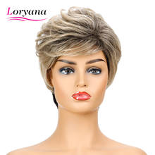 Loryana Short BOB Wig Light Blonde Straight High Temperature Hair Wigs Synthetic Fiber Hair Female For Party 2024 - купить недорого