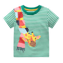 Camisetas de verano con estampado de jirafa para niños, ropa de algodón para bebés, ropa bonita para niños 2024 - compra barato