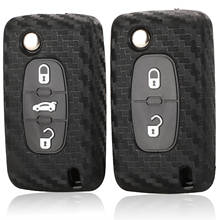 Bilchave For Citroen C2 C3 C4 C5 For Peugeot 107 206 207 208 306 307 308 407 408 508 RCZ FOB Silicone Carbon Car Key Case Cover  2024 - buy cheap