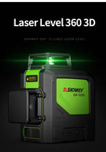 Nível a laser 3d, 12 linhas, vertical e horizontal, alta precisão, autonivelamento, 360 graus, rotativo, cruz verde, nível a laser 2024 - compre barato