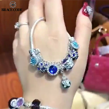 BRACE CODE Hot Selling Popular Charm Ladies Bracelet, Diy Elegant Blue Fashion Jewelry Bracelet Ladies Gift Direct Sale 2024 - buy cheap