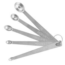 5Pcs/Set Stainless Steel Seasoning Measuring Spoons Kitchen Baking Cooking Tool Stainless Steel Hanging Ring Measuring Tools 2024 - buy cheap
