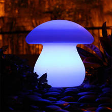 Luminária de mesa rgb com carregamento usb, luz noturna com cogumelo para decoração que muda de cor, iluminação para bar 2024 - compre barato