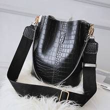 PU Large Capacity Alligator Bucket Bags Women Crocodile Pattern Handbag Casual Shoulder Messenger Bags Ladies Tote Bag 2024 - buy cheap