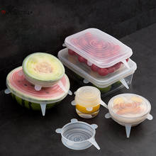 OYOURLIFE-cubiertas transparentes de silicona para alimentos, tapas de sellado para mantener fresco en el refrigerador, cubiertas elásticas de silicona para microondas, 6 unids/set por juego 2024 - compra barato