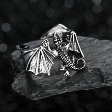 Winged Lizard Exaggerated Ring Men's Gothic Personality Punk Ring Accessories Party Jewelry 2024 - buy cheap