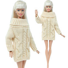 Suéter hecho a mano para muñeca Barbie, abrigo de algodón, falda de vestido blanco cremoso, ropa de fiesta de invierno, accesorios de juguetes de 12 pulgadas, 100% 2024 - compra barato