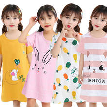 2020 Summer Children Clothing Girls Night Gown Nightdress Kids Cotton Short-sleeved Dress Girl Pajamas Baby Girls Clothes Night 2024 - buy cheap