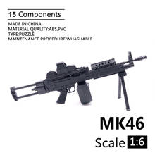 1:6 mk 46 mod0/mod1 para arma, acessórios de modelo militar de plástico preto para figura de ação de 12 ", display e coleção de mira 2024 - compre barato