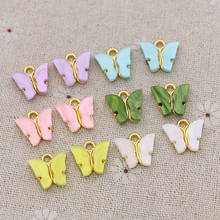 10PCS Gold Color Crystal Enamel Butterfly Charm Pendant for Jewelry Making Bracelet Necklace DIY Earrings Handmade Craft 13x12mm 2024 - buy cheap