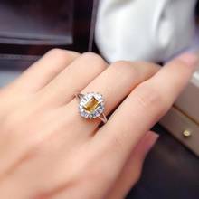 Hot sale style natural citrine ring 925 silver women's ring engagement ring shiny atmosphere style 2024 - buy cheap