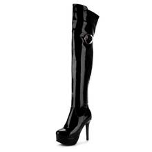 Big Size9 10  11-13 thigh high boots knee high boots over the knee boots women ladies boots Metal trim side zipper 2024 - buy cheap