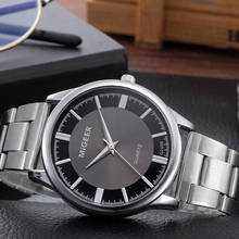 Relógio de pulso de quartzo analógico relógio de pulso de quartzo relógio de pulso de cristal de aço inoxidável masculino 2024 - compre barato
