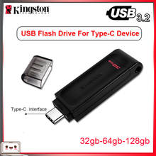 Kingston-unidad Flash USB tipo C Original 100%, Pendrive DT70 de 32GB, 64GB, 128GB, 3,2 Gen 1, para dispositivo Macbook tipo c 2024 - compra barato