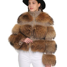 Real guaxinim casaco de pele das mulheres grosso inverno quente nova moda natural roupas de pele feminino lã casaco senhora real pele de guaxinim casaco 2024 - compre barato