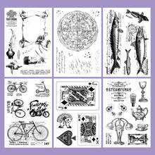 Vintage constellation meteor bicycle transparent silicone clear stamp for scrapbooking album DIY craft decoration rubber stamp 2024 - buy cheap