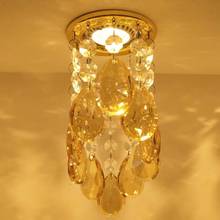 Mini candelabro de cristal moderno, lustres de cristal para sala de estar, iluminación de pasillo de cristal de 8,5x20cm, lámparas LED de 5W 2024 - compra barato