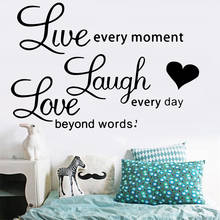 ART Quotes Love Laugh Live Wall Art Decal Wall Stickers Pvc Material For Bedroom Living Room Home Decor Mural Poster 2024 - buy cheap