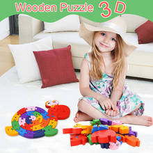 Rompecabezas de madera con forma de Animal para niños, juguete educativo con forma de Animal y números del alfabeto 2024 - compra barato