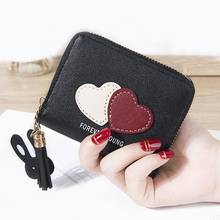 Women Wallet Card Holder Tassel Zipper Lady Heart Coin Purse Woman Wallets Purses Pocket Bag Moneybags Poucht Mini Bags Billfold 2024 - buy cheap