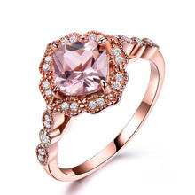UMCHO Серебро 925 нано морганит кольца для женщин обручальное кольцо цвета розового золота новые модные кольца обещания ювелирные изделия 2024 - купить недорого