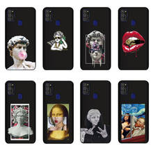 QAQsam-funda de silicona para Samsung Galaxy M21, cubierta trasera de TPU suave pintada con arte abstracto, estatua de dibujos animados 2024 - compra barato