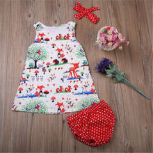 Newborn Toddler Baby Girl Clothing 3 Piece Sets Cute Headband Sleeveless Dress Dot Shorts Summer Outfits For 0-24M 2024 - buy cheap