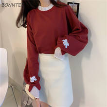 Conjuntos femininos falsos 2 peças, vestuário retrô gola redonda floral cintura alta justa coreano 2024 - compre barato