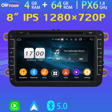 Reproductor Multimedia con pantalla IPS de 8 "y navegación GPS para VW, autorradio 4G LTE con DVD, 1280x720P, PX6, 4 GB + 64 GB, para VW Beetle Bora, Caddy, EOS, Jetta, Scirocco, BT 5,0 2024 - compra barato