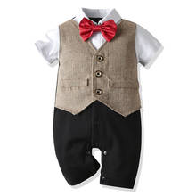 Spring Summer New Baby Jumpsuits Toddler Children Clothes Infant Kids Gentleman Romper Summer Newborn Clothes Short 0 - 2 Years 2024 - buy cheap