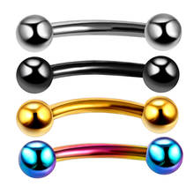 1Pc Titanium Eyebrow Piercing Mixed Colors Curved Barbell Banana Piercings Bijoux Earlets Lip Helix Piercings Body Jewelry 16G 2024 - buy cheap