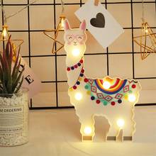 Alpaca LED Night Lights Creative Painted Table Lamp Room Decoration Children Gifts 2024 - buy cheap