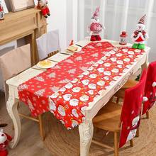 Toalha de mesa estampada em linho, decoração de natal, toalha e mesa para casa 2024 - compre barato