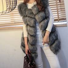 Women's Fur Coat Faux Fur Vest Female Long  Jacket Winter Lady New Fashion Warm Causual Fur Gilet Winter Women Coat Plus Size 2024 - buy cheap