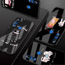 Cartoon DIY Luxury Tempered Glass Phone Case For Huawei Honor 30 20 10 Lite Pro 8X 9 10i Cover shell 2024 - buy cheap