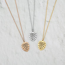 Wholesale Monstera Necklace Philodendron Leaf Frond Pendant waterproof Stainless steel Jewelry for beach Girl 10pcs/lot 2024 - buy cheap