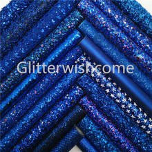 Glitterwishcome 21X29CM A4 Size Royal Blue Mesh Glitter Fabric, Chunky Glitter Leather, Glitter  fabric Vinyl for Bows, GM721A 2024 - buy cheap