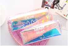 2020 New Creative Large Capacity Cool Laser Pencil Case Transparent Color Pencil Bag Student Supplies Stationery Box 2024 - buy cheap