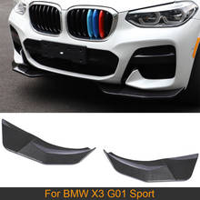 Divisores de parachoques delantero de coche, accesorio para BMW X3 G01 M Sport 2018-2020, Spoiler, ABS, negro brillante/aspecto de carbono 2024 - compra barato
